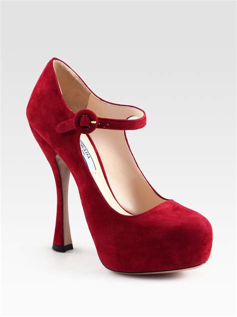 prada mary jane platform red toe|Prada Heels .